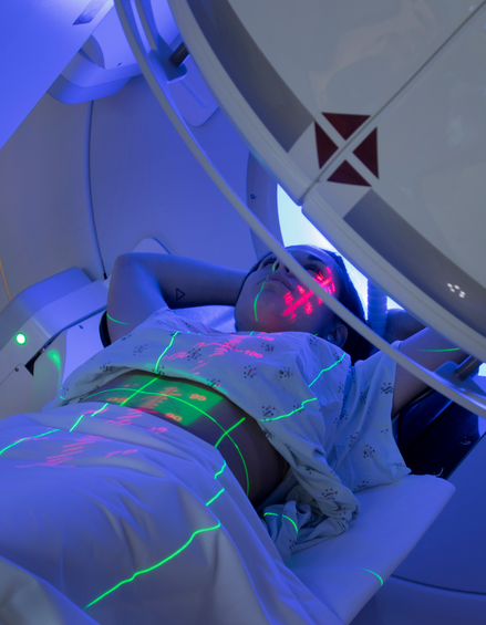 Woman Receiving Radiation Therapy/ Radiotherapy Treatments for C